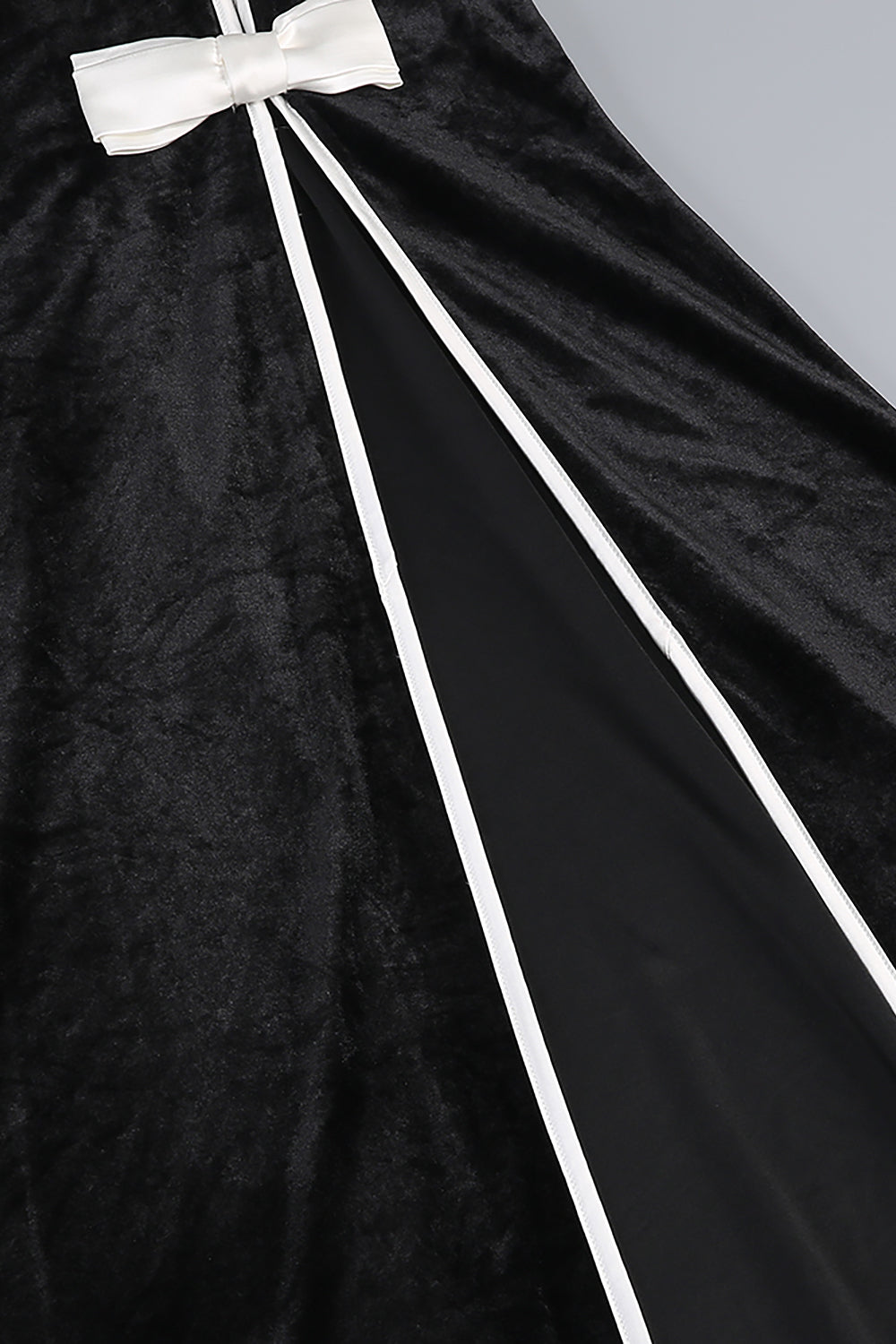 Bow Cascade Velvet Gown