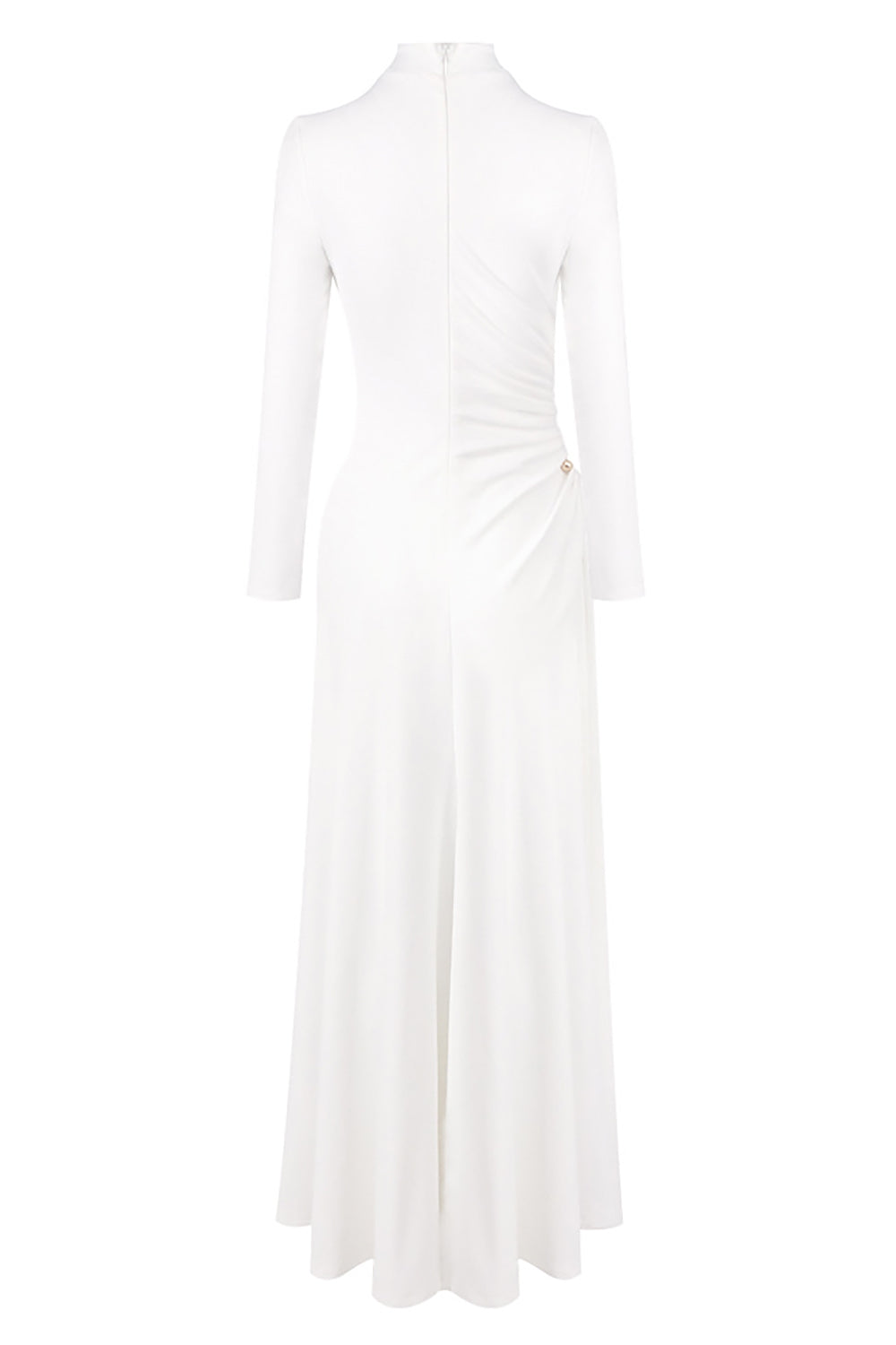 Brooch Long Sleeve Split Gown