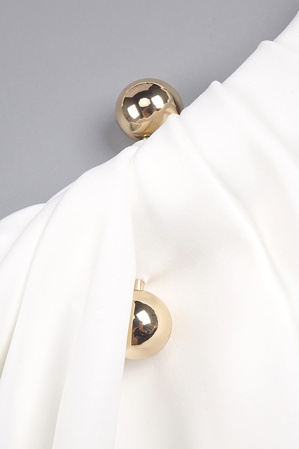 Brooch Long Sleeve Split Gown