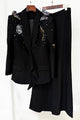 Butterflies-embroidered Blazer Flared Pants Set