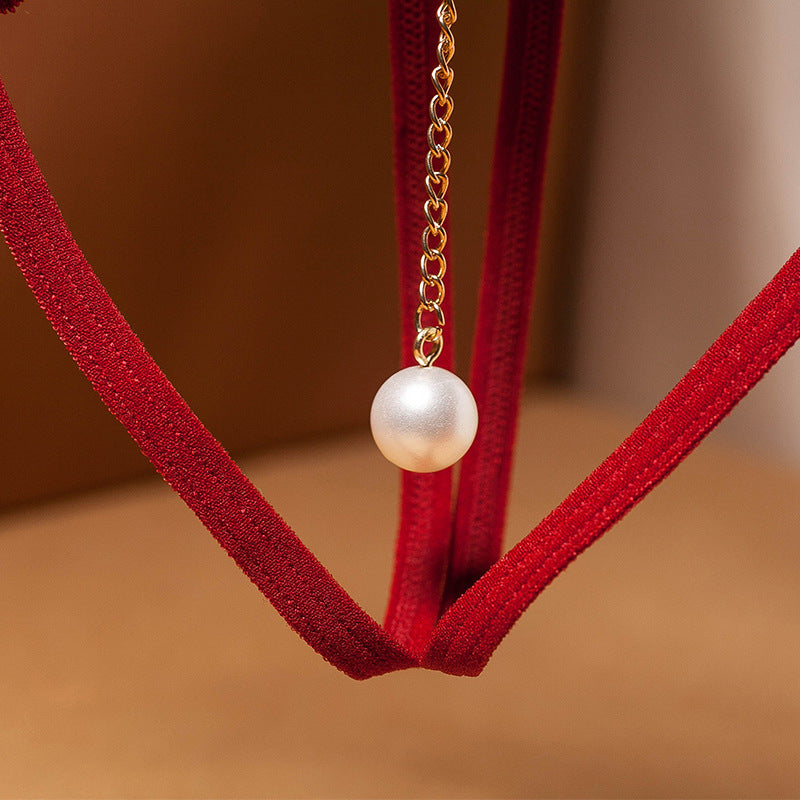 Butterfly Bows Open Crotch G-Strings in Red