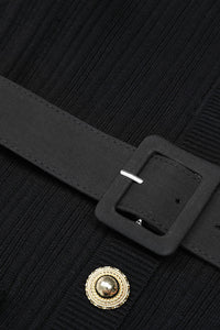 Button-detailed Ribbed-knit Maxi Dress