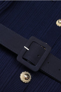 Button-detailed Ribbed-knit Maxi Dress