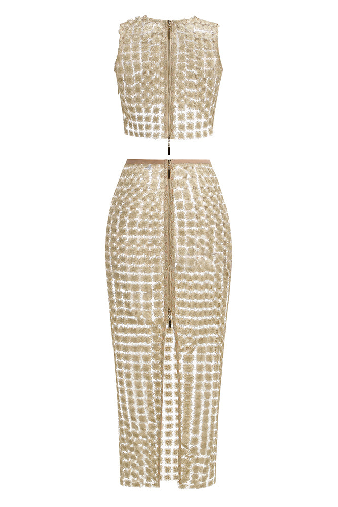 Champagne Crochet Two Piece