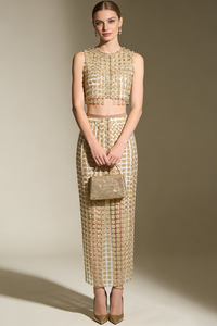 Champagne Crochet Two Piece