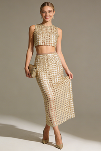 Champagne Crochet Two Piece