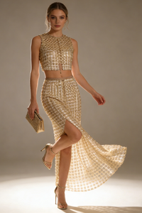 Champagne Crochet Two Piece