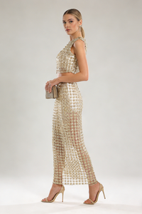 Champagne Crochet Two Piece