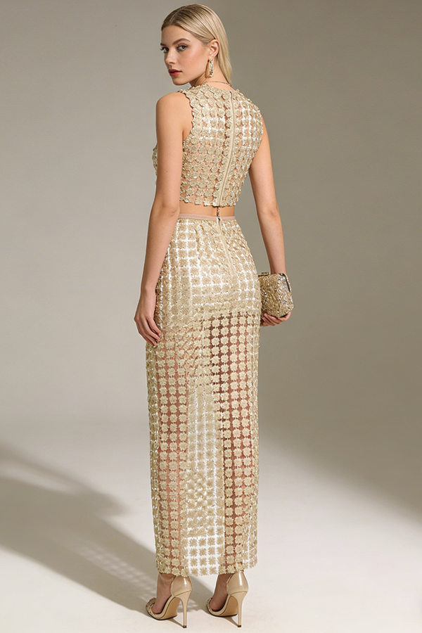 Champagne Crochet Two Piece
