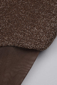 Chiffon Scarf Corseted Sparkly Maxi Dress