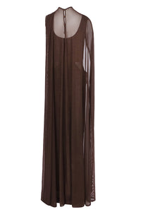 Chiffon Scarf Corseted Sparkly Maxi Dress