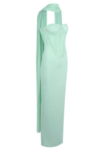 Chiffon Scarf Crepe Gown