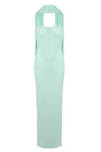 Chiffon Scarf Crepe Gown