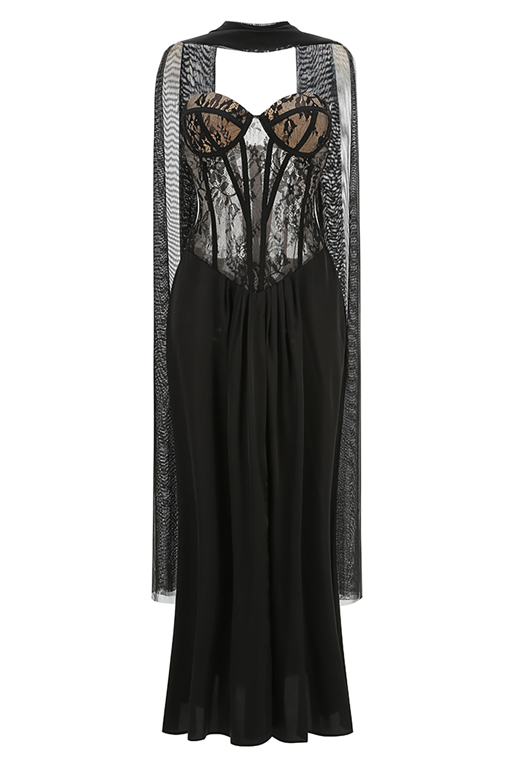 chinese dress ladies Chiffon Scarf Corseted Lace Gown – CHICIDA