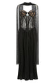 Chiffon Scarf Corseted Lace Gown