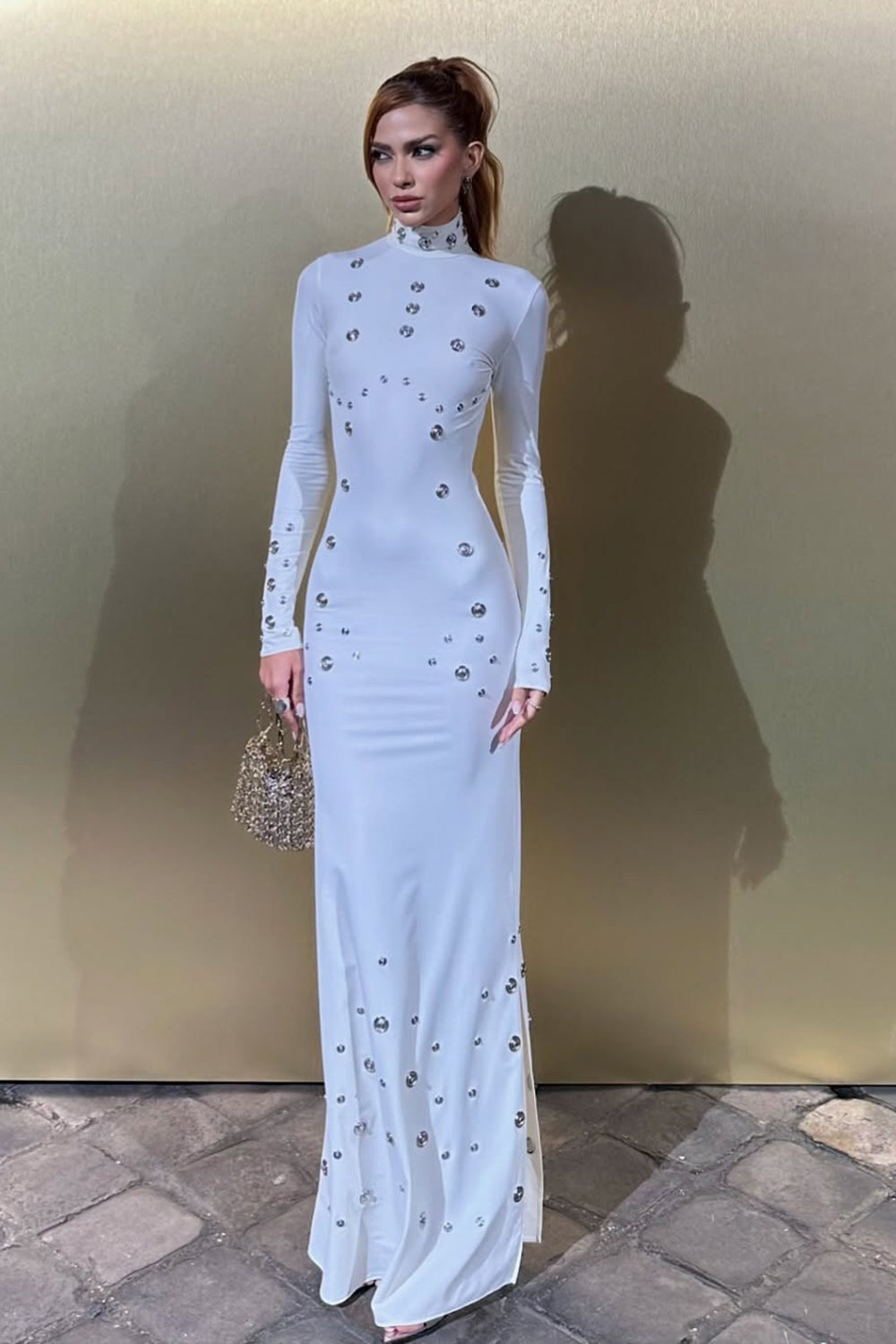 Coperni Snap-embellished Spandex Gown