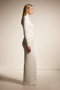 Coperni Snap-embellished Spandex Gown