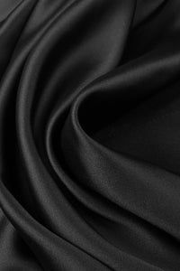 Corset Bodice Draped Maxi Dress in Black
