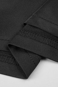 Corset Bodice Draped Maxi Dress in Black