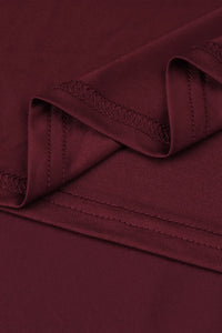 Corset Bodice Draped Maxi Dress in Burgundy