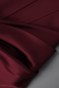 Corset Bodice Draped Maxi Dress in Burgundy