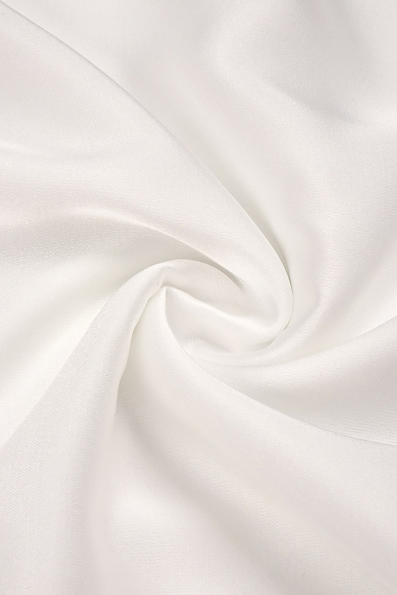 Corset Bodice Draped Maxi Dress in White