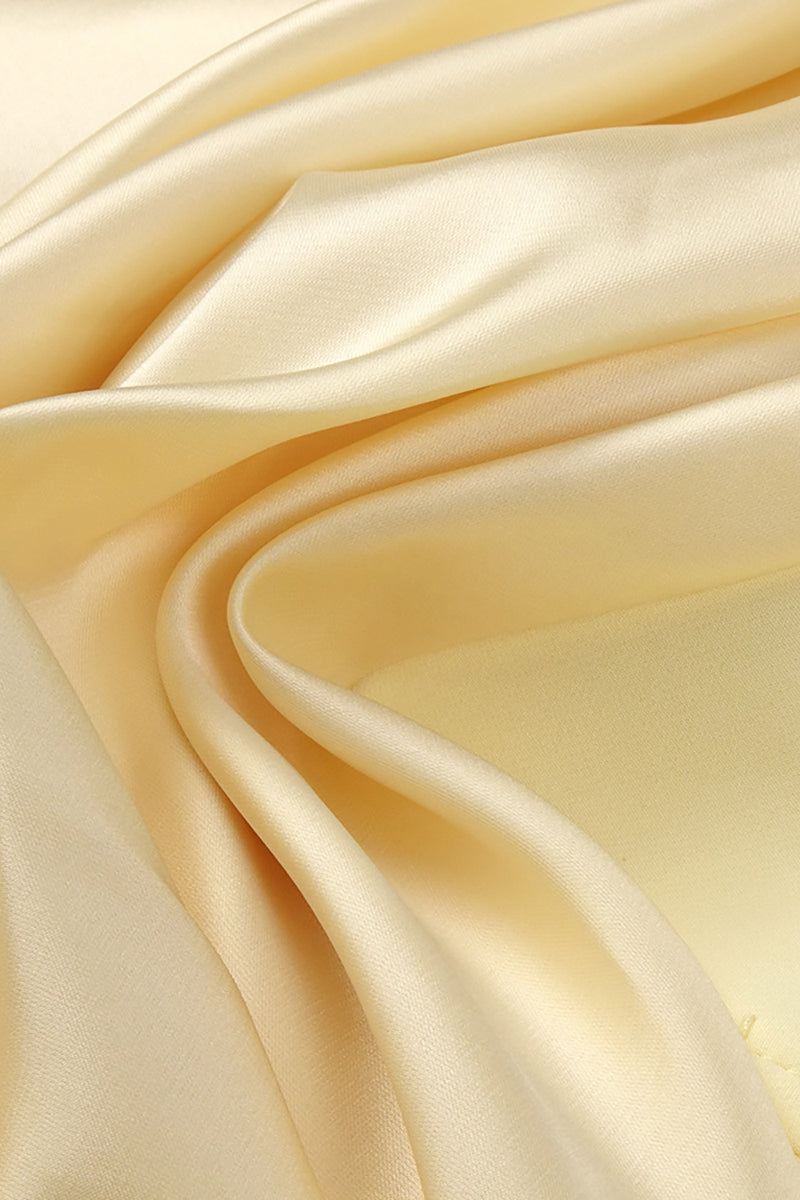 Corset Bodice Draped Maxi Dress in Yellow