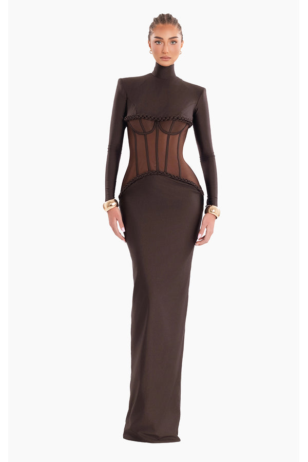 Corset Mesh Elegance Mirage Gown