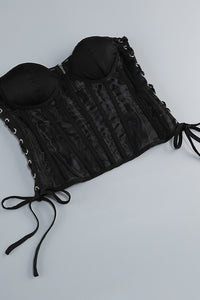 Corset Top & Irregular Mesh Skirt