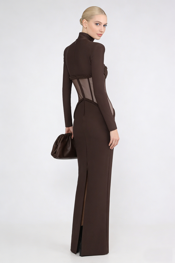 Corset Mesh Elegance Mirage Gown