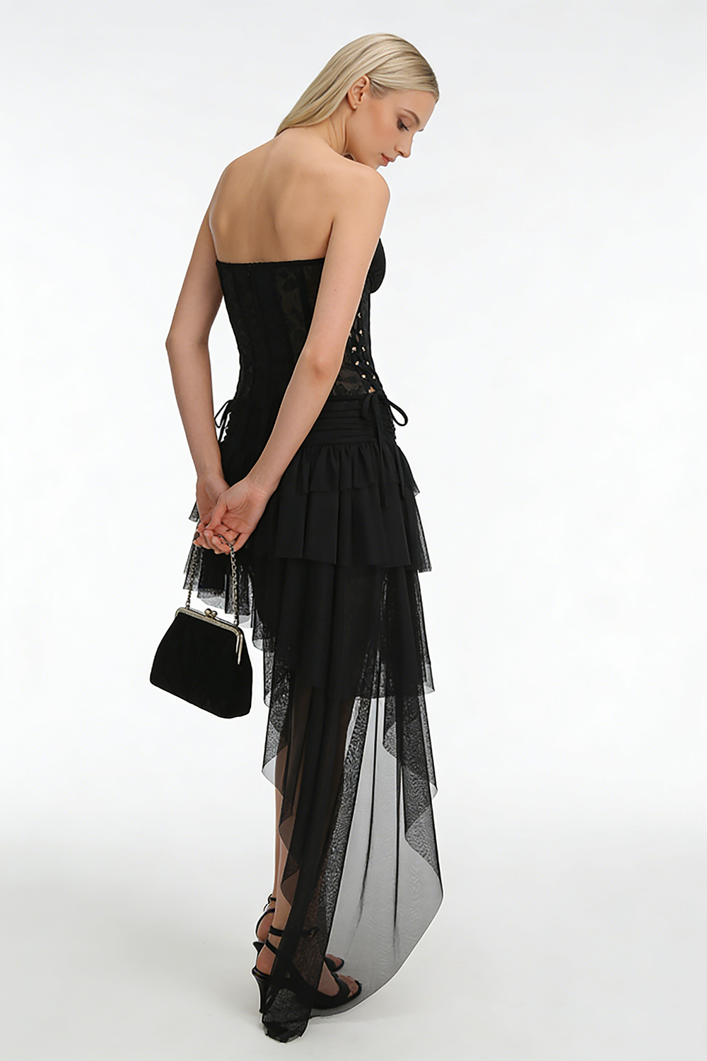 Corset Top & Irregular Mesh Skirt