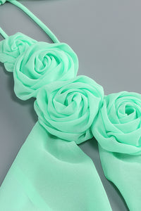 Cowl Neck Flower Maxi Dress