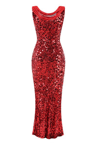 Cowl Sequin Maxi Dress