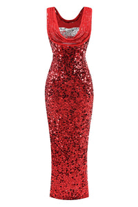 Cowl Sequin Maxi Dress