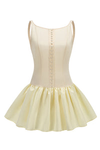 Cream Open Back A-Line Dress