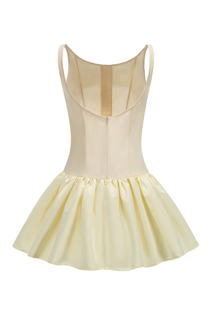 Cream Open Back A-Line Dress