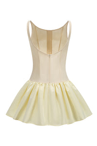 Cream Open Back A-Line Dress