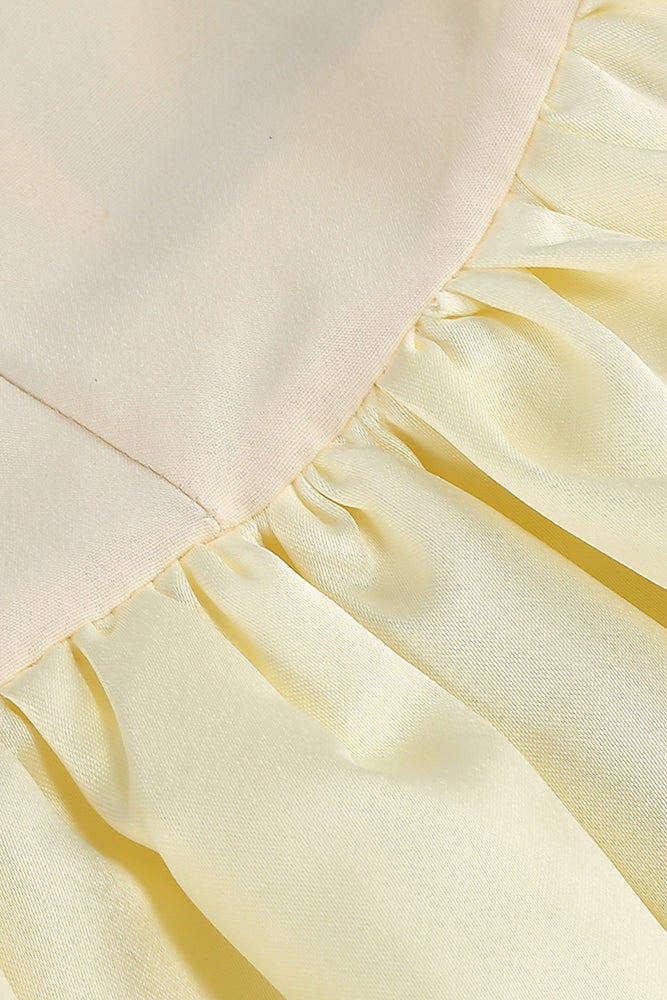 Cream Open Back A-Line Dress