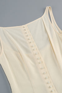 Cream Open Back A-Line Dress