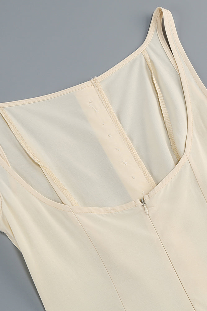 Cream Open Back A-Line Dress