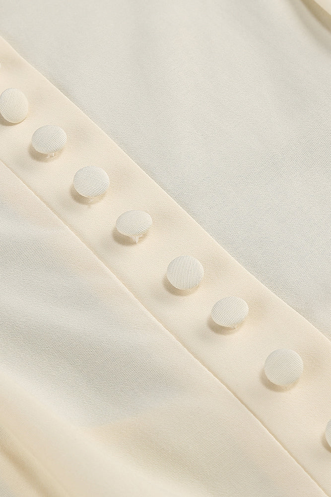 Cream Open Back A-Line Dress