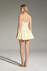 Cream Open Back A-Line Dress