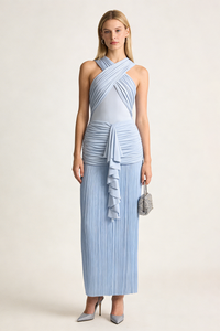 Criss Cross Fringe Maxi Dress