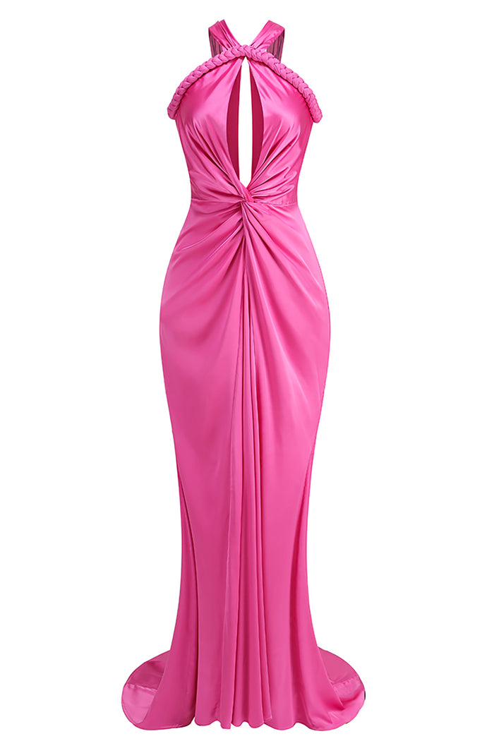 Cross Cut Out Maxi Dress in Pink