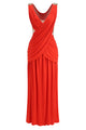 Cross Drape Maxi Dress in Red