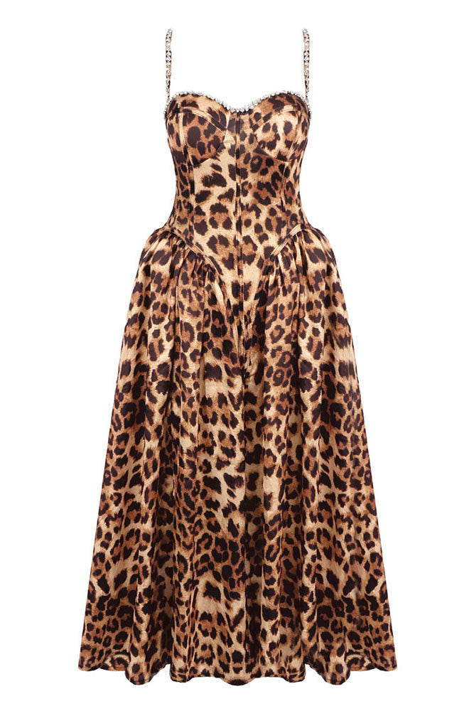 Crush Leopard A-line Midi Dress