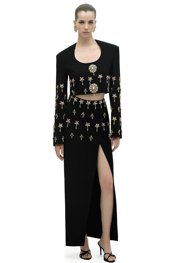 Crystal-embellished Crepe Two Piece