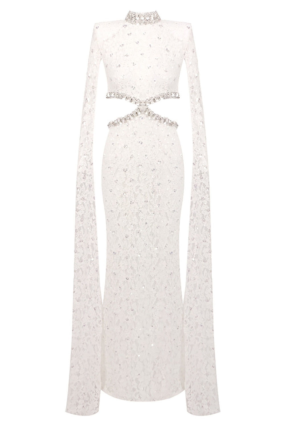 Crystal-embellished Cutout Lace Maxi Dress – CHICIDA