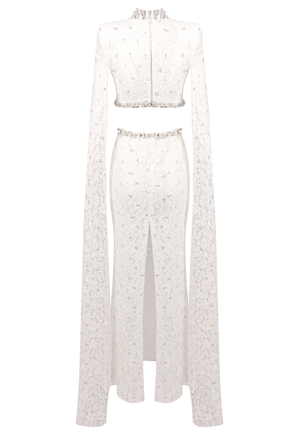 Crystal-embellished Cutout Lace Maxi Dress