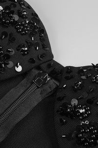 Crystal Sequin Cut Out Maxi Dress